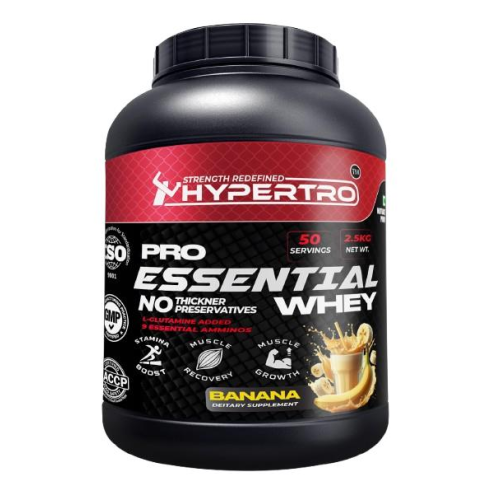 Hypertro Essential Whey Protein 2.5 kg 50 Servings Banana