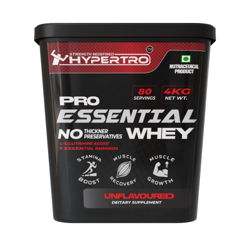 Hypertro Essential Whey Protein 4kg 80 Servings Unflavoured