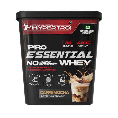 Hypertro Essential Whey Protein 4kg 80 Servings Caffe Mocha
