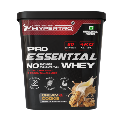 Hypertro Essential Whey Protein 4kg 80 Servings Cream & Cookies