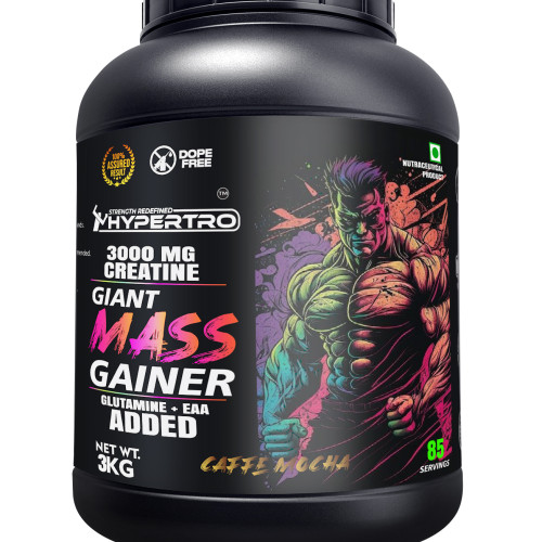 Hypertro Giant Mass Gainer 3 kg Caffe Mocha 85 Servings