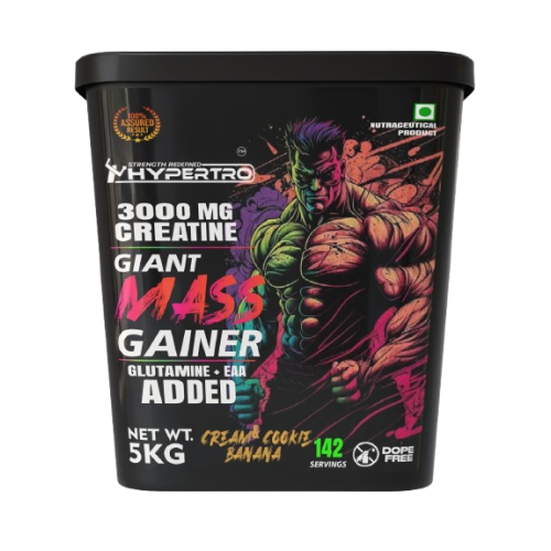 Hypertro Giant Mass Gainer 5 kg Cream & Cookies Banana 85 Servings