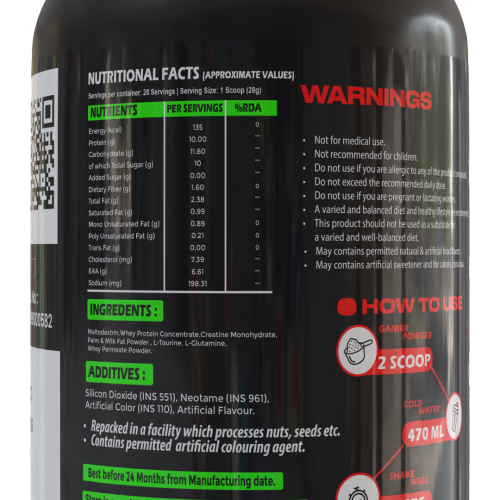 Hypertro Giant Mass Gainer 28 Servings Cream & Cookies with Banana