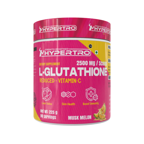 Hypertro L-Glutathione + Ascorbic Acid (Vitamin C) Musk Melon Flavour 225 gm - 90 Servings