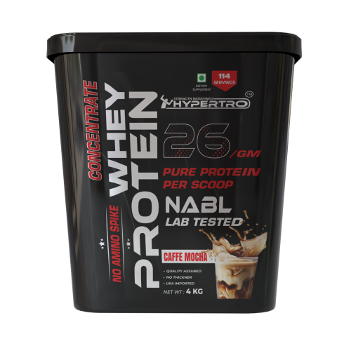 Hypertro Whey Protein Concentrate 4kg 114 Servings Caffe Mocha Flavour