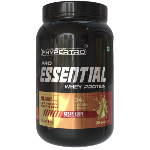 Hypertro Essential Whey Protein 1kg Kesar Kulfi Flavour 20 Servings