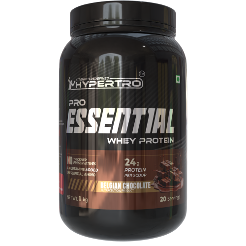 Hypertro Essential Whey Protein 1kg Belgian Chocolate Flavour 20 Servings
