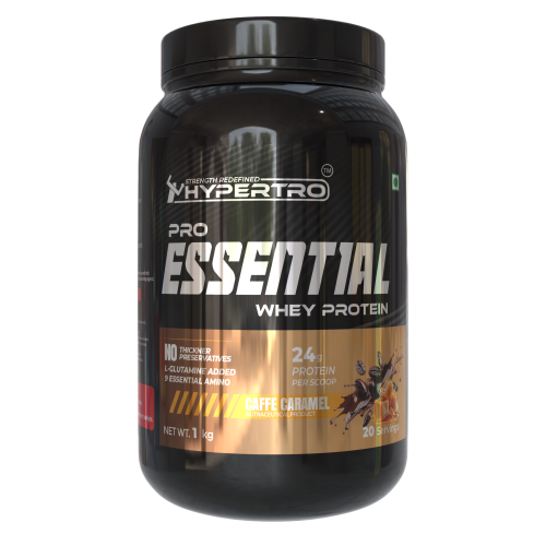 Hypertro Essential Whey Protein 1kg Caffe Caramel Flavour 20 Servings