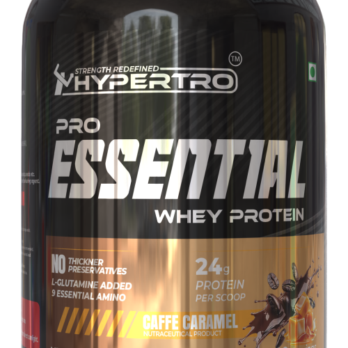 Hypertro Essential Whey Protein 1kg Caffe Caramel Flavour 20 Servings