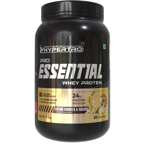 Hypertro Essential Whey Protein 1kg Cream & Cookies Flavour 20 Servings
