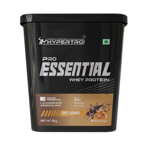 Hypertro Essential Whey Protein 4kg 80 Servings Caffe Caramel Flavour