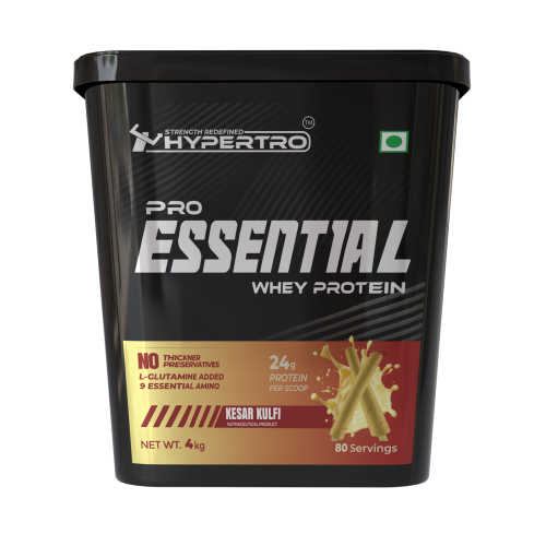 Hypertro Essential Whey Protein 4kg 80 Servings Kesar Kulfi Flavour