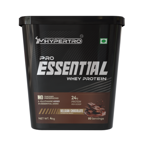 Hypertro Essential Whey Protein 4kg 80 Servings Belgium Chocolate