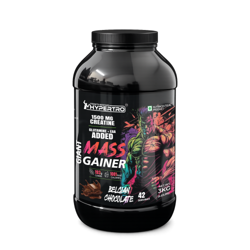 Hypertro Giant Mass Gainer 3kg Belgian Chocolate Flavour 42 Servings