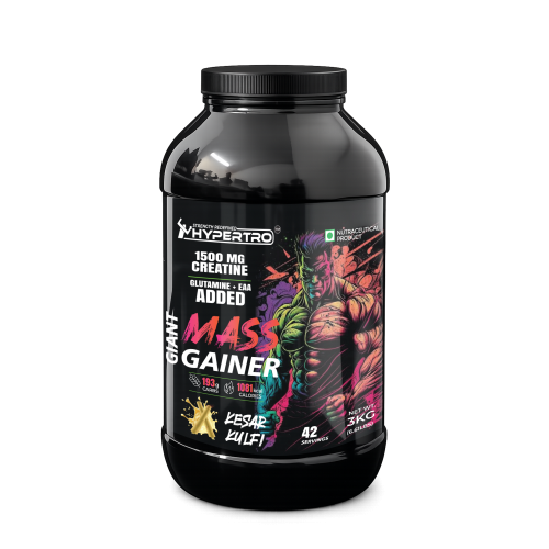 Hypertro Giant Mass Gainer 3kg Kesar Kulfi Flavour 42 Servings