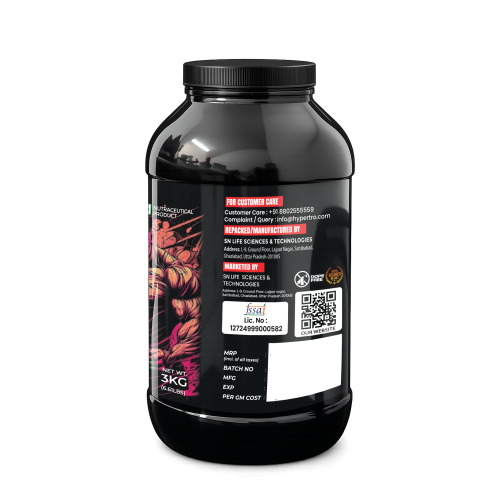 Hypertro Giant Mass Gainer 3kg Cream & Cookies Banana Flavour 42 Servings