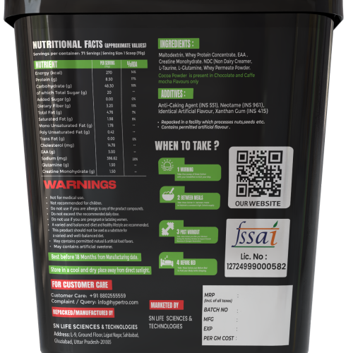 Hypertro Giant Mass Gainer 5 kg Kesar Kulfi 71 Servings