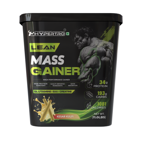 Hypertro Lean Mass Gainer 5 kg Kesar Kulfi Flavour 71 Servings