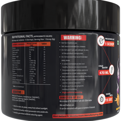Hypertro Pre-Workout 100 gm Mix Fruit